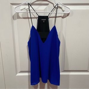 EXPRESS Women’s Elegant Spaghetti-Strap Blouse - royal blue, size M